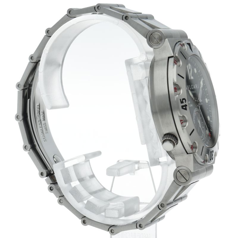 Bvlgari Diagono Scuba GMT Watch SS Black Polished — view 4