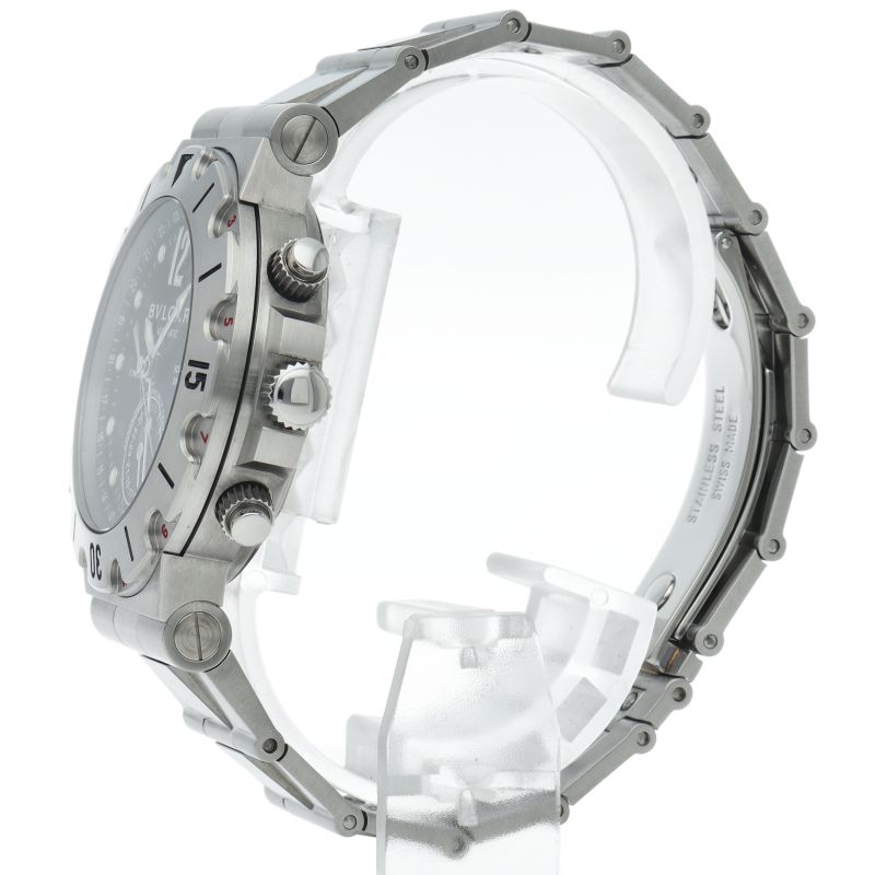 Bvlgari Diagono Scuba GMT Watch SS Black Polished — view 3