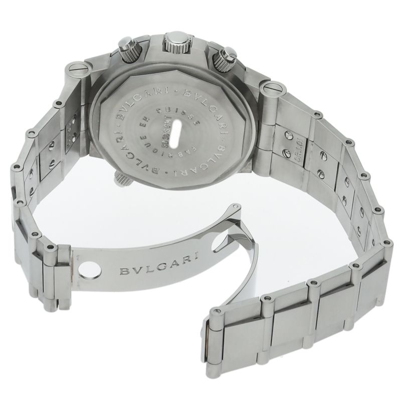 Bvlgari Diagono Scuba GMT Watch SS Black Polished — view 5