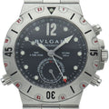 Bvlgari Diagono Scuba GMT Watch SS Black Polished