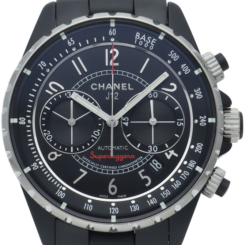 Chanel Superleggera Watch 41 Chronograph Box Ceramic Black
