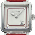 Louis Vuitton Amplisse PM Watch SS Leather Silver Polished