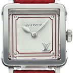 Louis Vuitton Amplisse PM Watch SS Leather Silver Polished