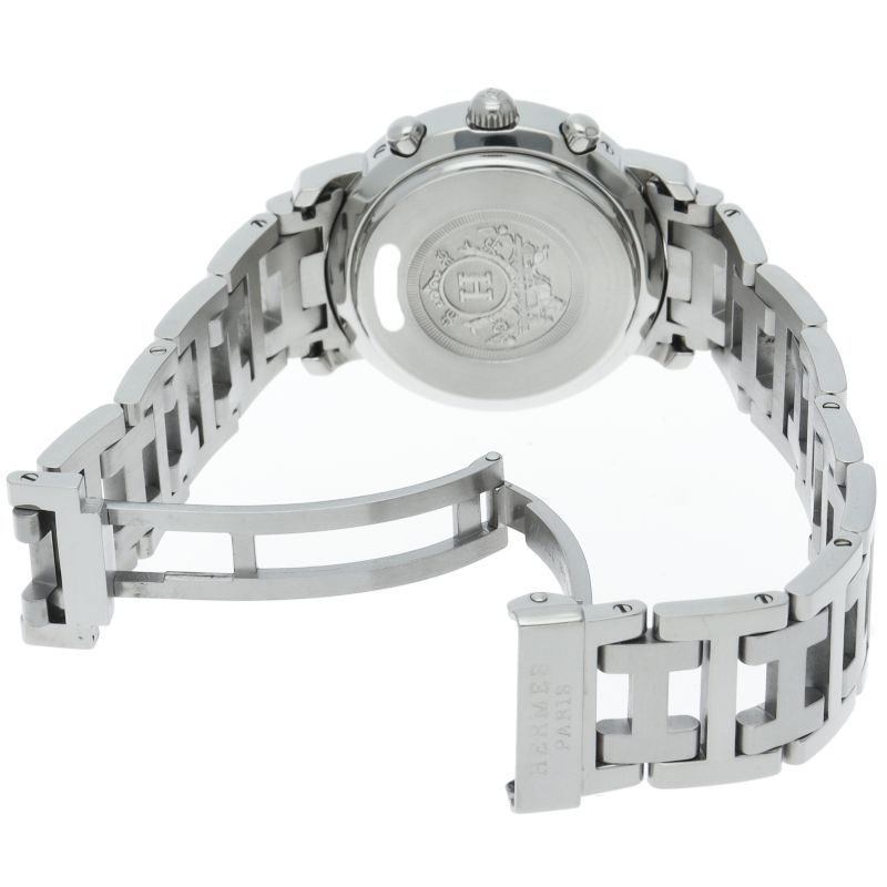 Hermes Clipper Boys Watch Chronograph SS Black Polished — view 5