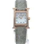 Hermes Watch Mini Diamond Bezel Shell Box 18k Pink Gold — view 2