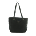 Prada Triangle Plate Tote Nylon Black