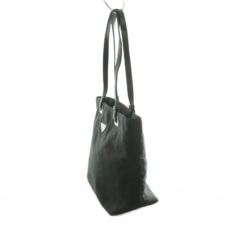 Prada Triangle Plate Tote Nylon Black — view 3