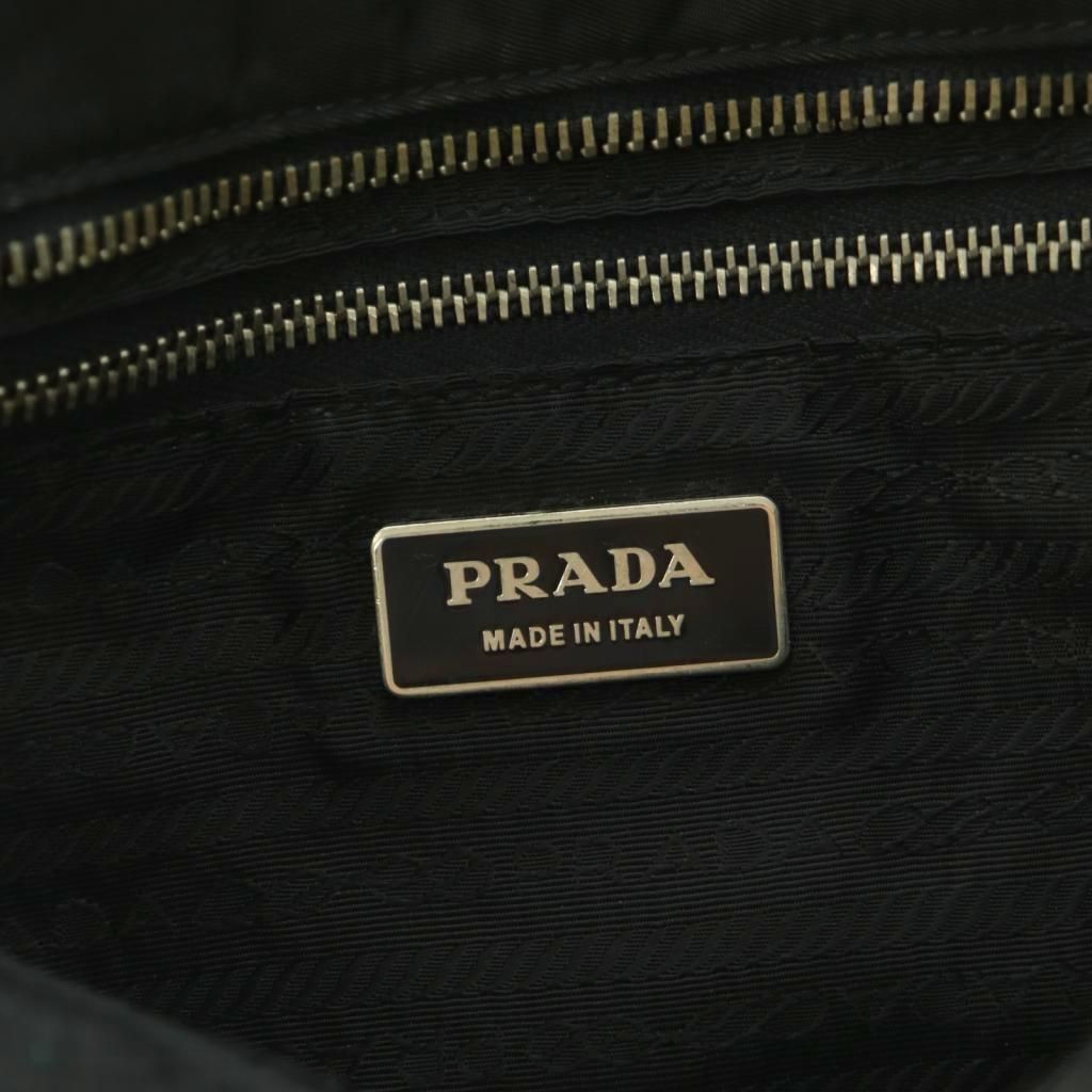 Prada Triangle Plate Tote Nylon Black — view 7