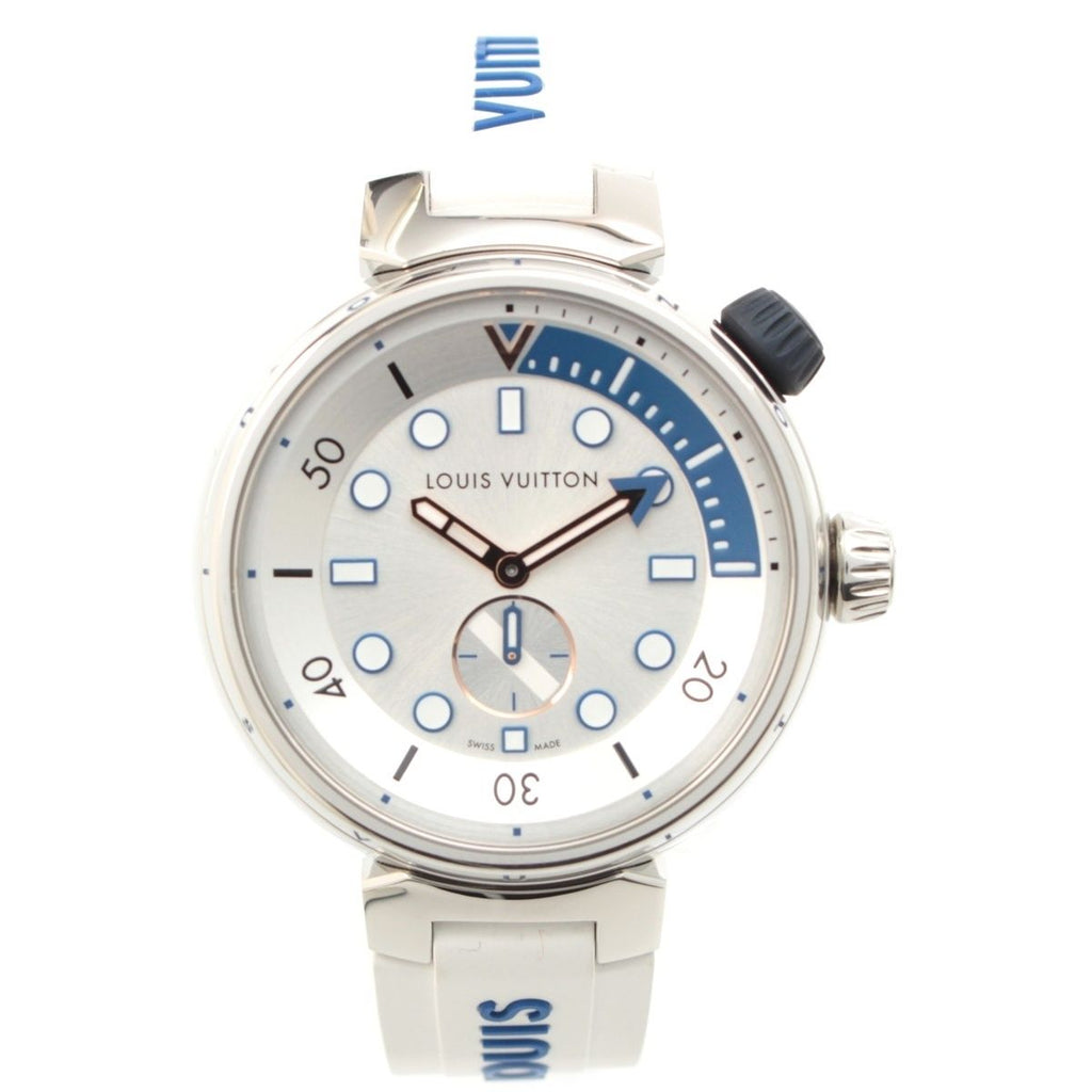 Louis Vuitton Tambour Street Diver Automatic Winding Watch Silver Dial Pacific