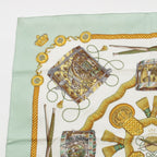Hermes Carre 90 les Tambours Taiko Silk Scarf Green — view 2