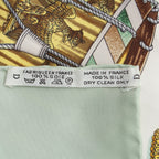 Hermes Carre 90 les Tambours Taiko Silk Scarf Green — view 9