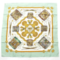 Hermes Carre 90 les Tambours Taiko Silk Scarf Green