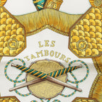 Hermes Carre 90 les Tambours Taiko Silk Scarf Green — view 8