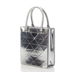 Prada Leather Triangle Logo Mini Chain Shoulder Bag Silver — view 3