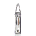 Prada Leather Triangle Logo Mini Chain Shoulder Bag Silver — view 4