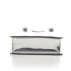 Prada Leather Triangle Logo Mini Chain Shoulder Bag Silver — view 6