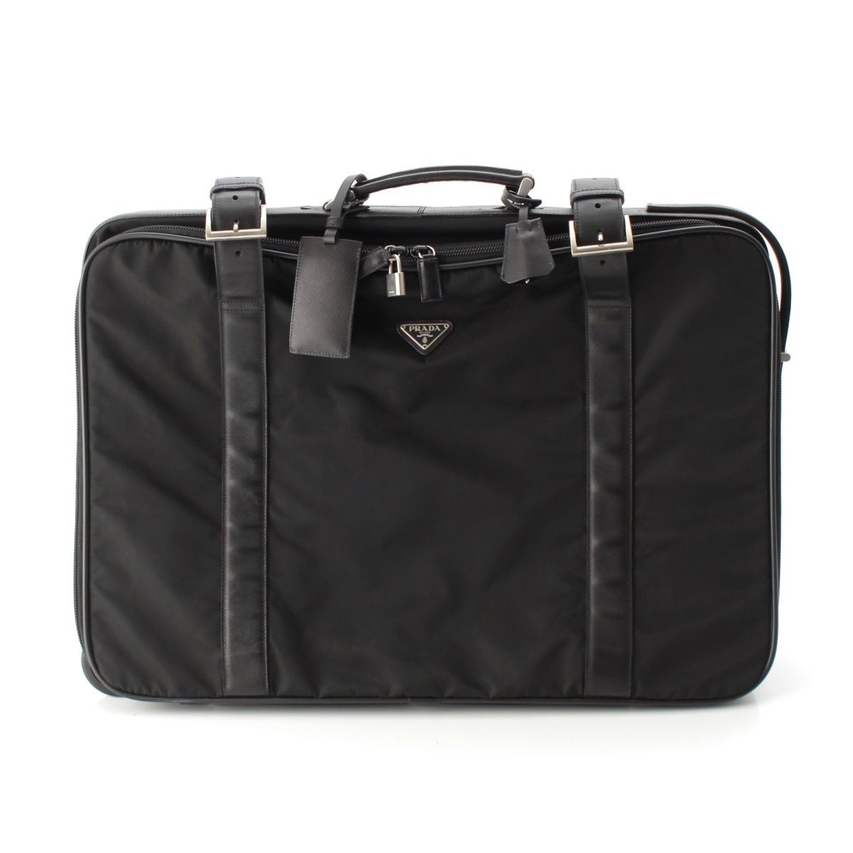 Prada Tessuto Nylon Travel Bag Case Triangle Logo a Black