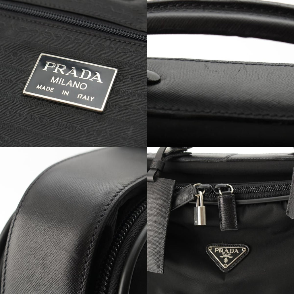 Prada Tessuto Nylon Travel Bag Case Triangle Logo a Black — view 8