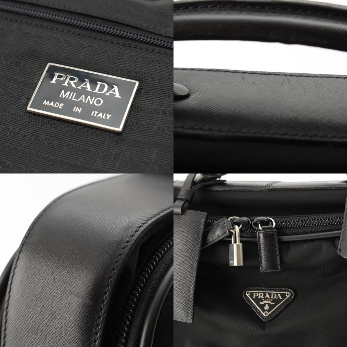 Prada Tessuto Nylon Travel Bag Case Triangle Logo a Black — view 8