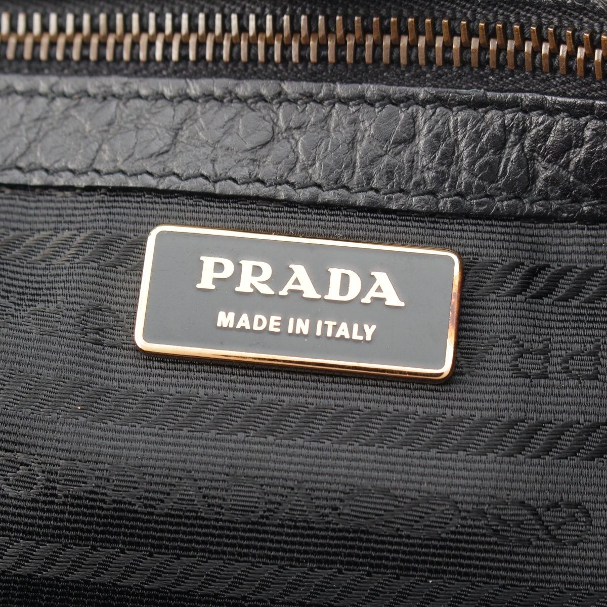 Prada Leather Nylon Trim Handbag Black — view 8