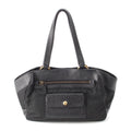 Prada Leather Nylon Trim Handbag Black