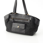 Prada Leather Nylon Trim Handbag Black — view 3