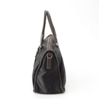 Prada Leather Nylon Logo Handbag 2-Way Shoulder Black Brown Green — view 3