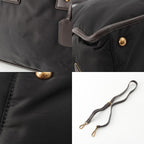 Prada Leather Nylon Logo Handbag 2-Way Shoulder Black Brown Green — view 9