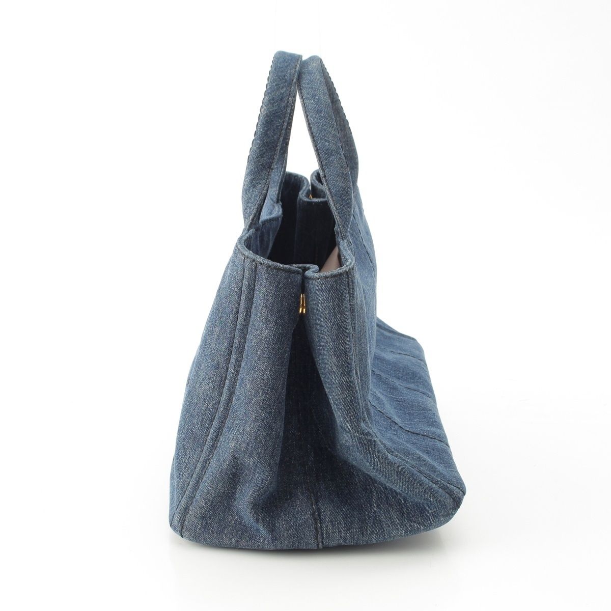 Prada Canapa Denim Handbag 2-Way Shoulder Indigo Blue — view 3