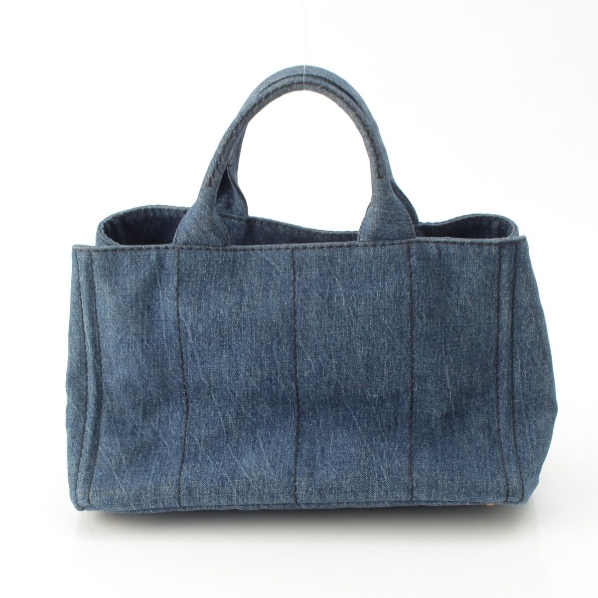 Prada Canapa Denim Handbag 2-Way Shoulder Indigo Blue — view 4