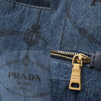 Prada Canapa Denim Handbag 2-Way Shoulder Indigo Blue — view 9
