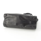 Prada Leather Triangle Logo Handbag Black Pink — view 6