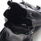 Prada Leather Backpack Triangle Logo Black — view 7