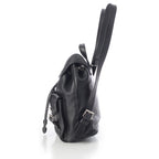 Prada Leather Backpack Triangle Logo Black — view 4