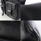 Prada Leather Backpack Triangle Logo Black — view 9