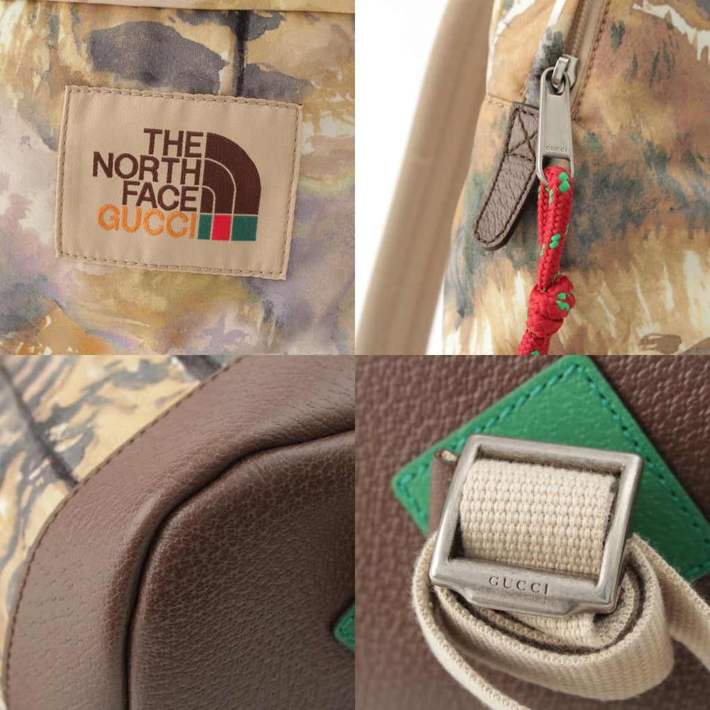Gucci North Face the Nylon Leather Backpack Beige — view 9
