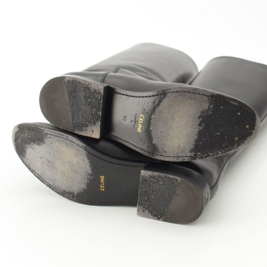 Celine Logo Anais Riding Boots Shoes Black — view 5
