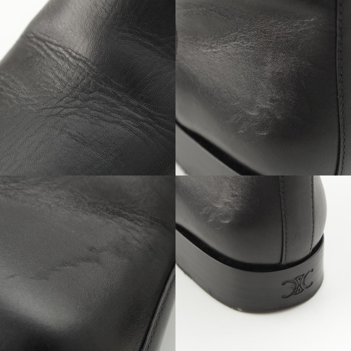Celine Logo Anais Riding Boots Shoes Black — view 9