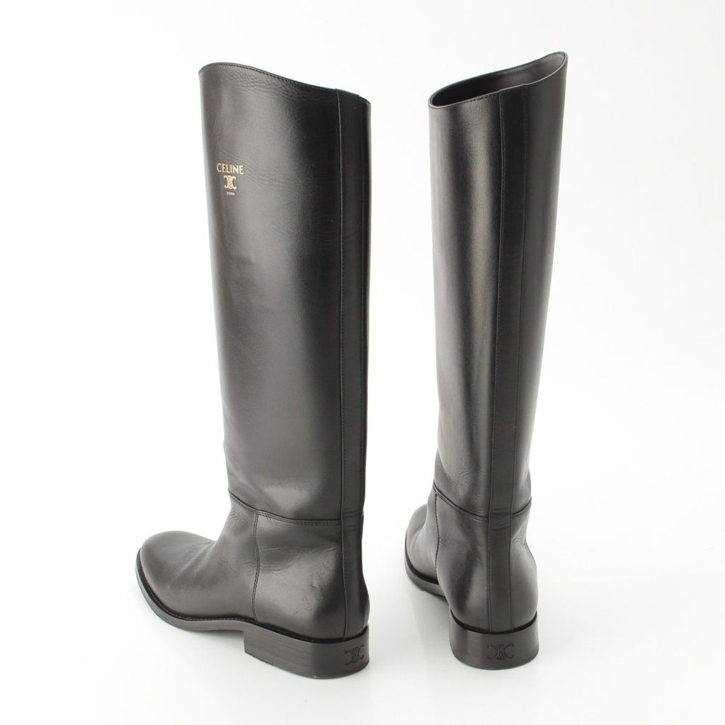 Celine Logo Anais Riding Boots Shoes Black — view 4