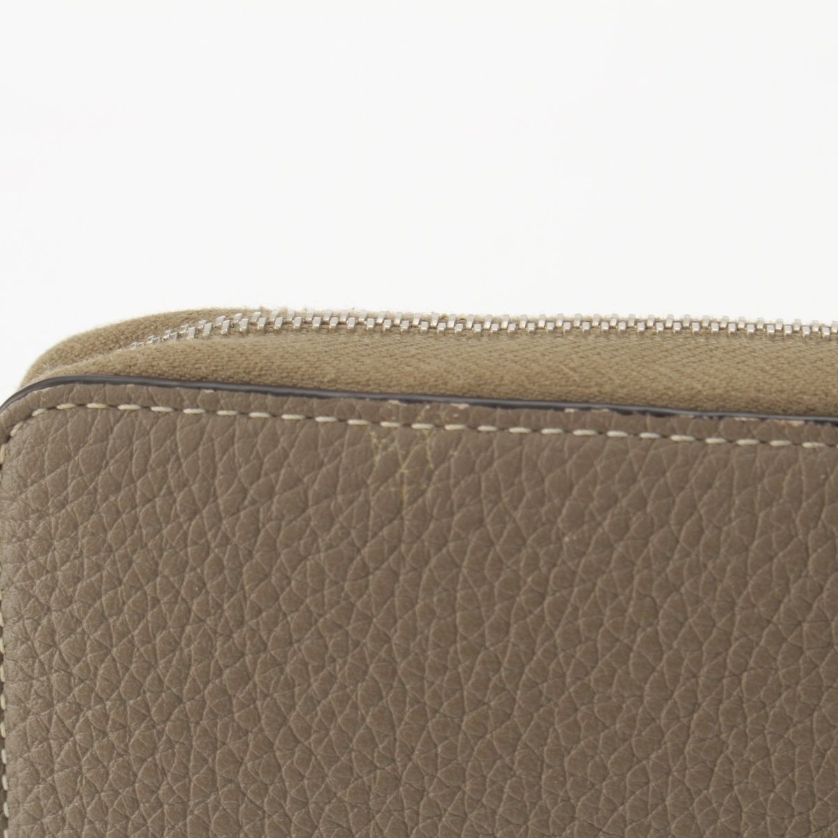 Celine Leather Large Multi Function Round Zip Wallet Gray — view 7