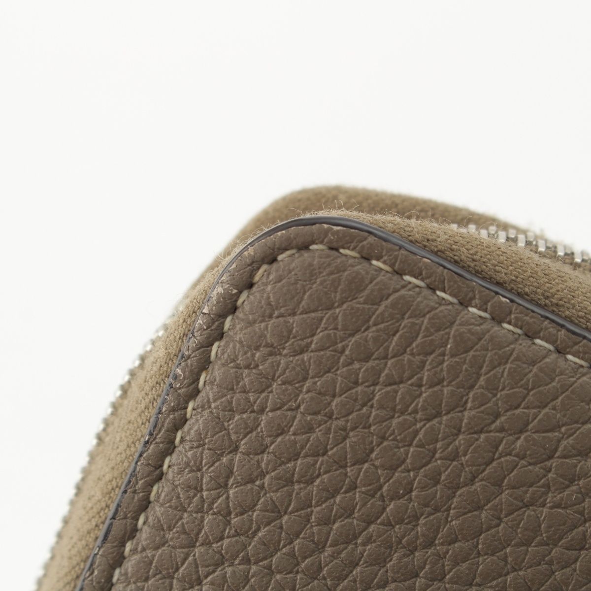 Celine Leather Large Multi Function Round Zip Wallet Gray — view 6