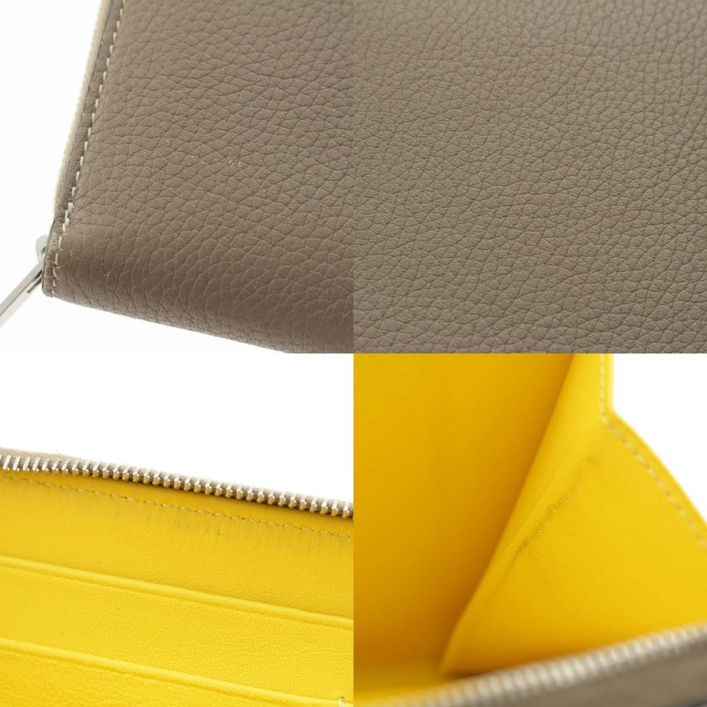 Celine Leather Large Multi Function Round Zip Wallet Gray — view 9