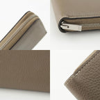 Celine Leather Large Multi Function Round Zip Wallet Gray — view 8