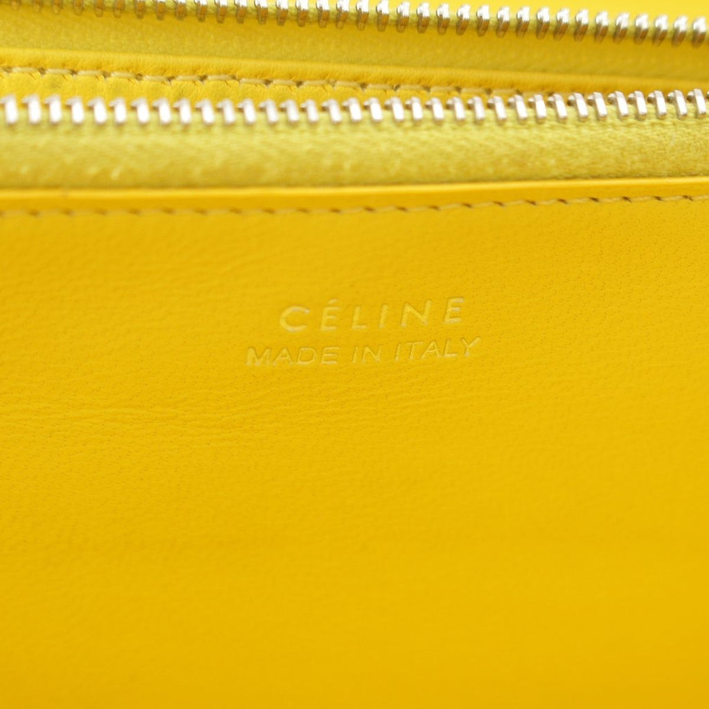 Celine Leather Large Multi Function Round Zip Wallet Gray — view 4