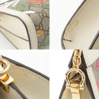 Gucci GG Floras Mall Ophidia Leather Chain Shoulder Bag Floral Pattern White — view 9