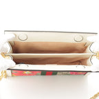 Gucci GG Floras Mall Ophidia Leather Chain Shoulder Bag Floral Pattern White — view 6