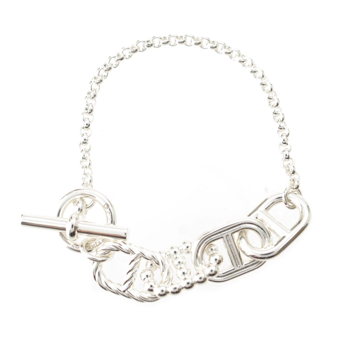 Hermes Alea II Chaine D'ancre Bracelet 925 Sterling Silver PM