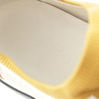Hermes Addict Knit Leather Sneakers Yellow — view 7