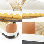 Hermes Addict Knit Leather Sneakers Yellow — view 9