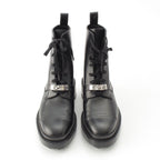 Hermes Funk Leather Kelly Lace Up Boots Black — view 2